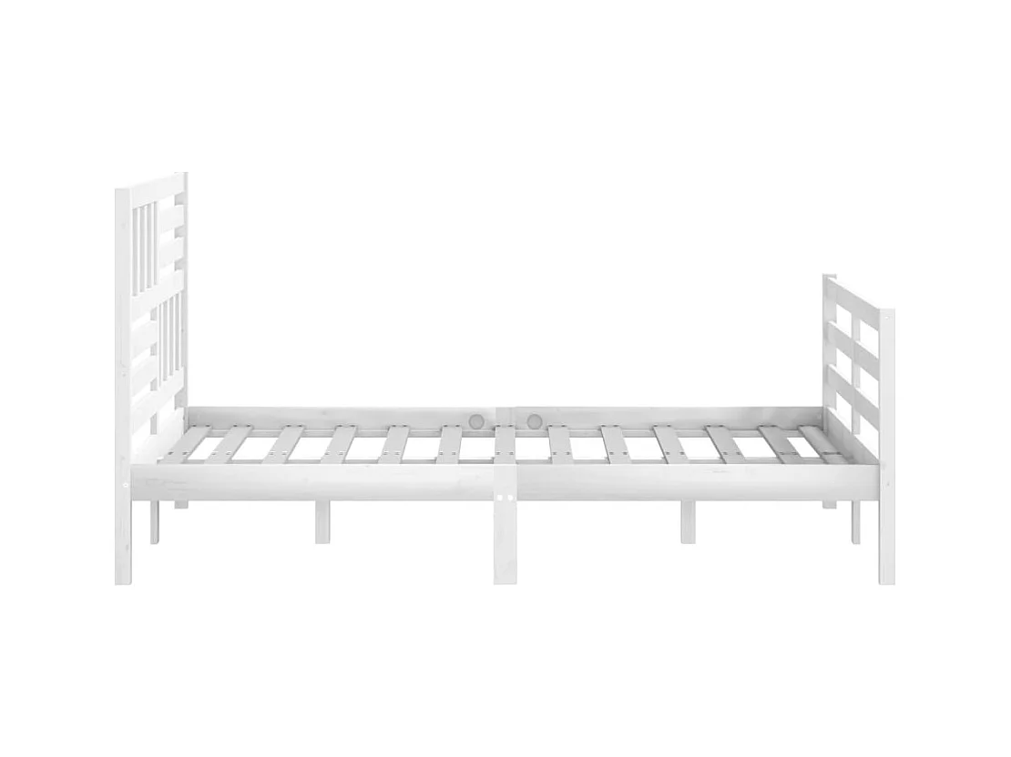 Cadre de lit sans matelas blanc bois massif 140x200 cm