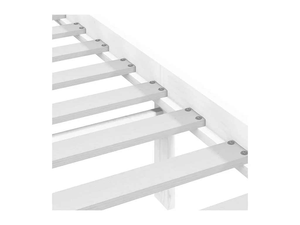 Cadre de lit sans matelas blanc bois massif 140x200 cm
