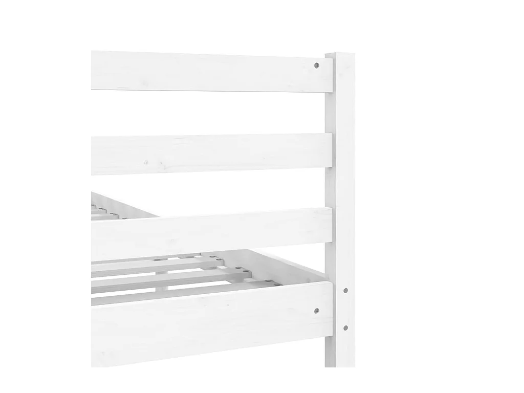 Cadre de lit sans matelas blanc bois massif 140x200 cm