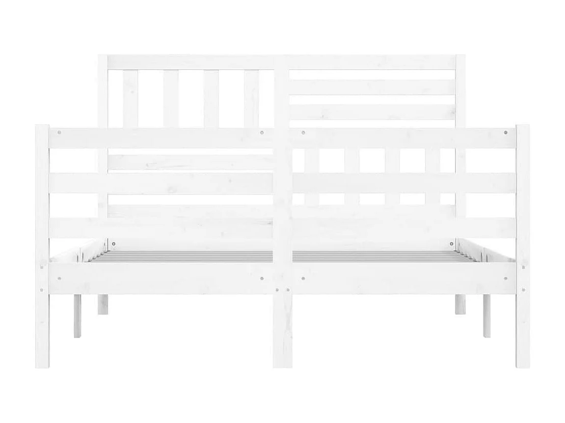 Estructura de cama sin colchón de madera maciza blanca 140x200 cm