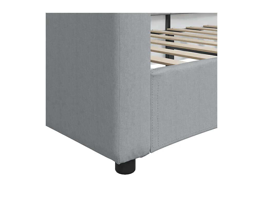 Lit de repos sans matelas gris clair 90x200 cm tissu