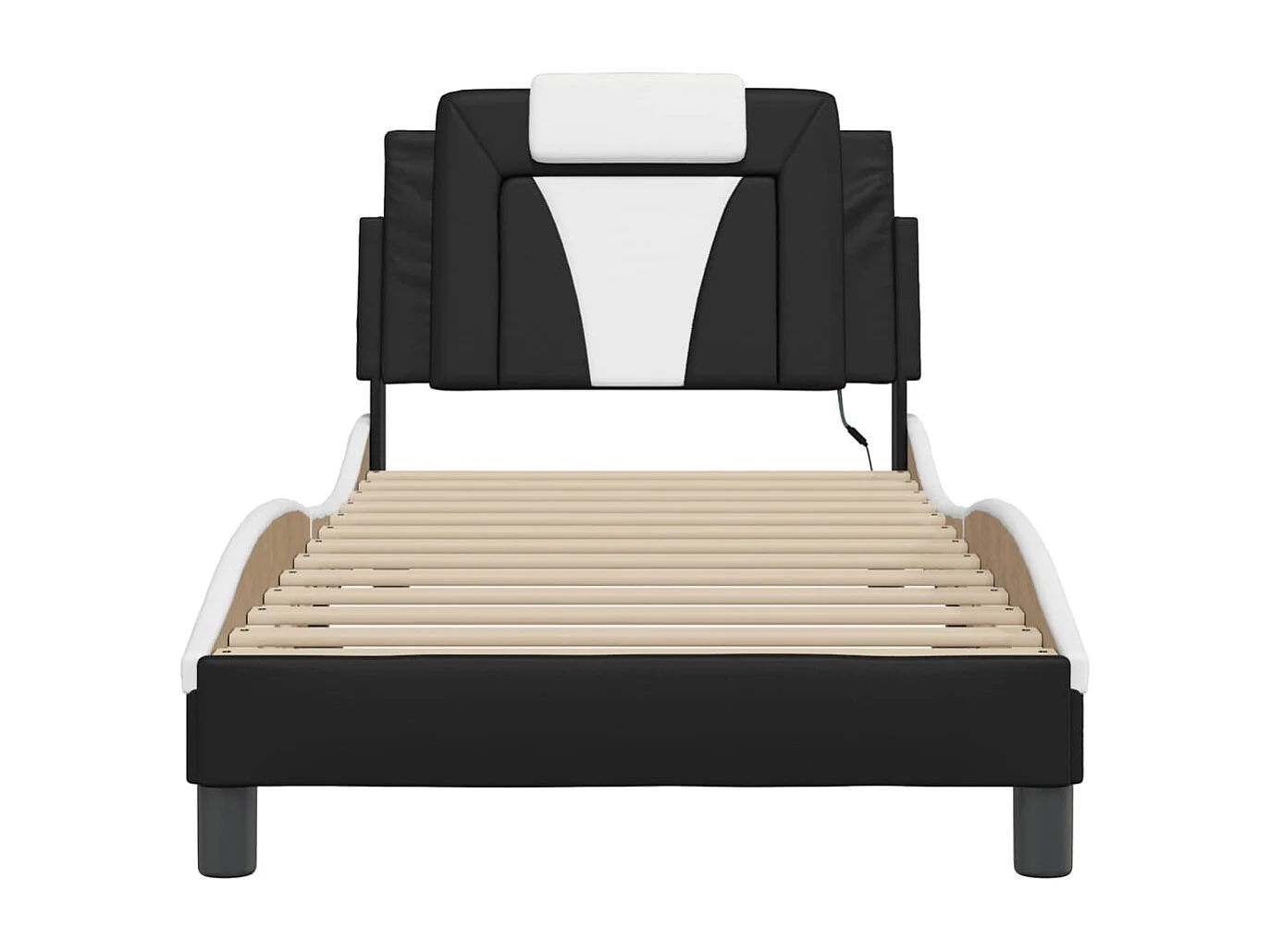 Struttura letto con LED senza materasso bianco e nero 90x200 cm