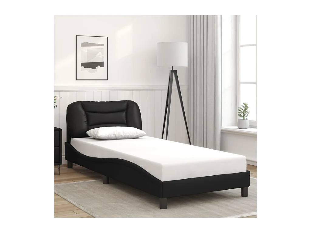 Bedframe zonder matras zwart 90x200 cm kunstleer