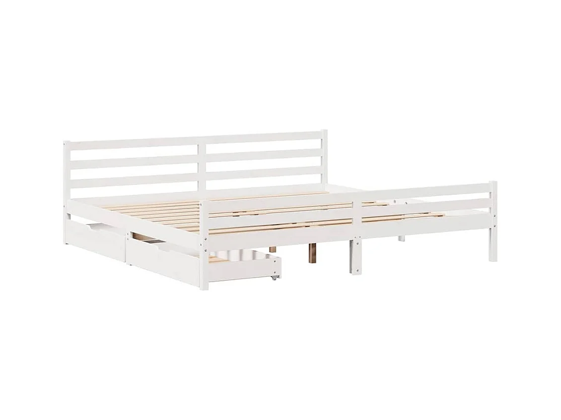 Bedframe zonder matras wit 180x200 cm massief grenenhout