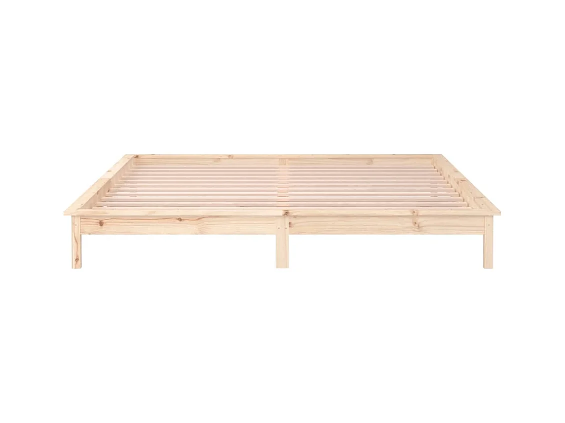 LED Bedframe 180x200 cm Super King Massief Hout