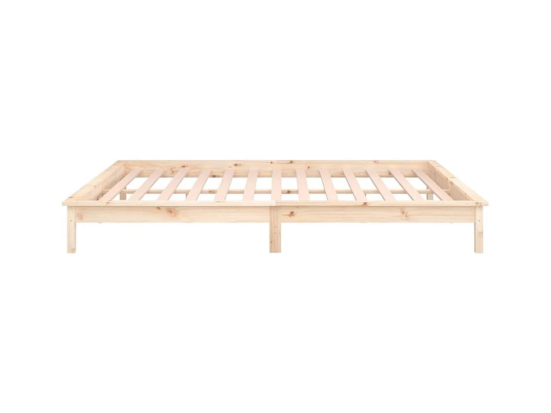 LED Bedframe 180x200 cm Super King Massief Hout