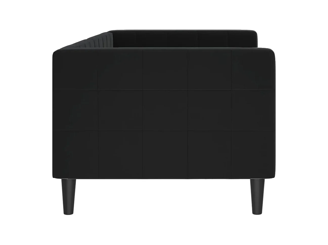 Tagesbett ohne Matratze schwarz 80x200 cm Samt