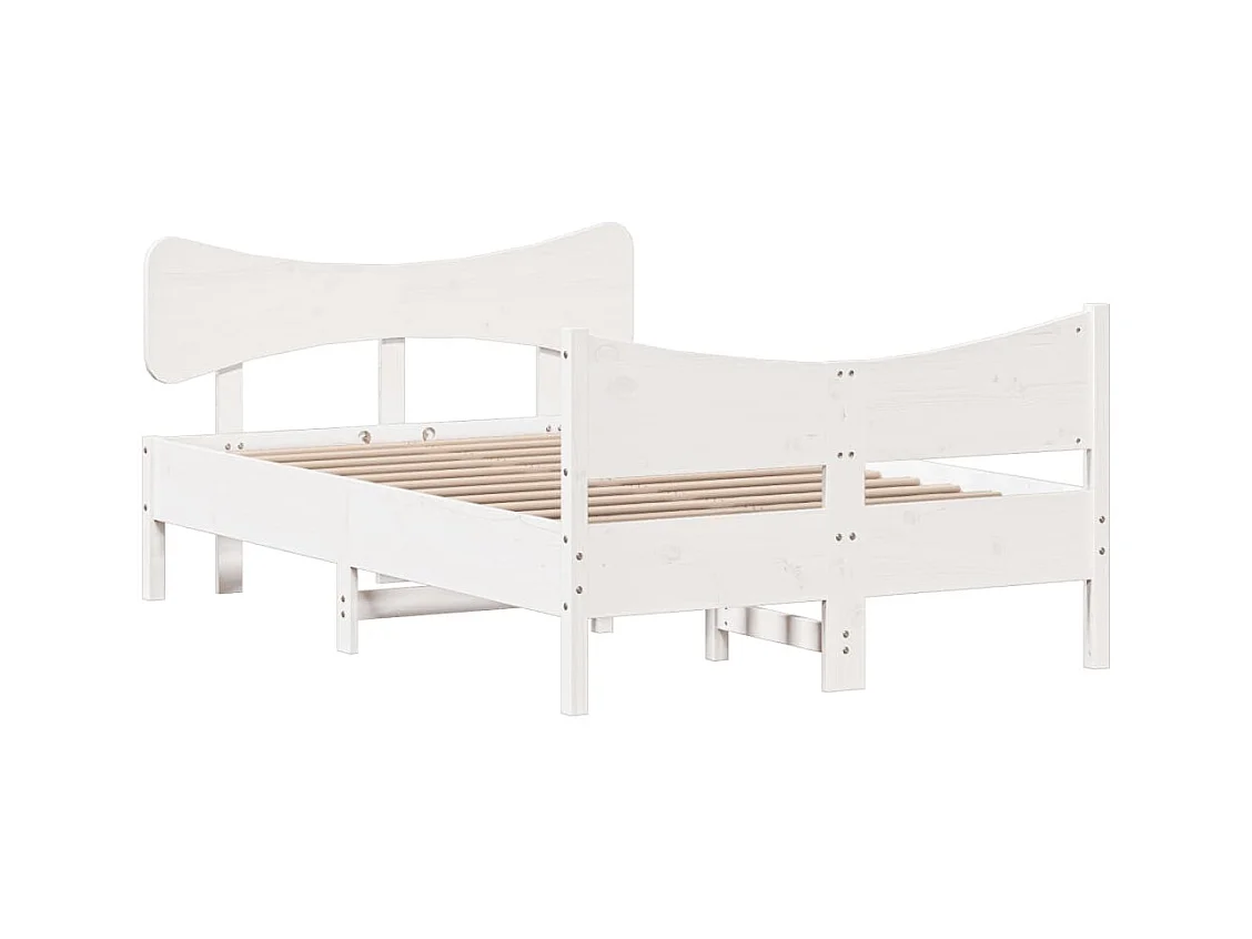 Struttura letto senza materasso bianco 120x200 cm in legno massello di pino