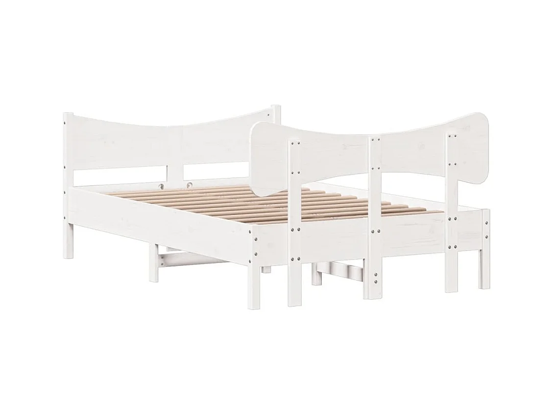 Struttura letto senza materasso bianco 120x200 cm in legno massello di pino