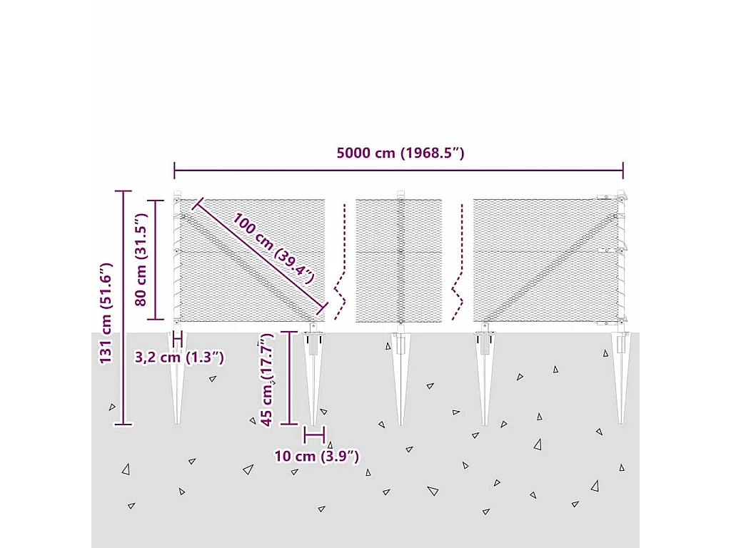 Rete a doghe con materasso Tessuto Blu 90x200 cm