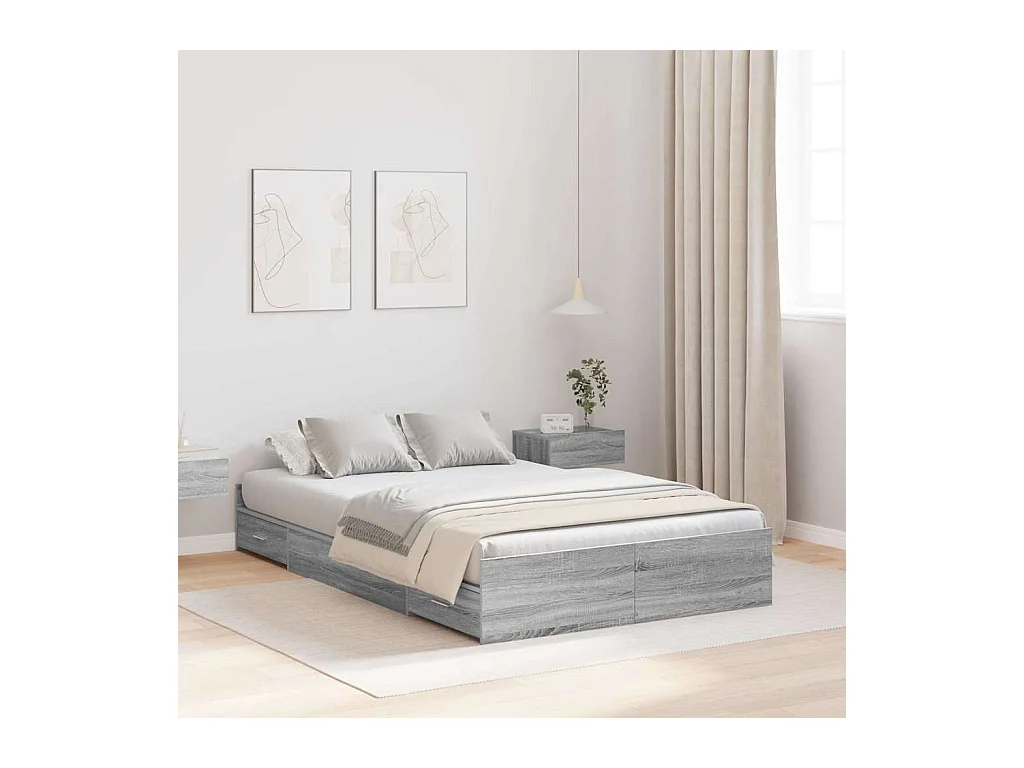 Sonoma grijs bedframe met opbergruimte 120 x 200 cm