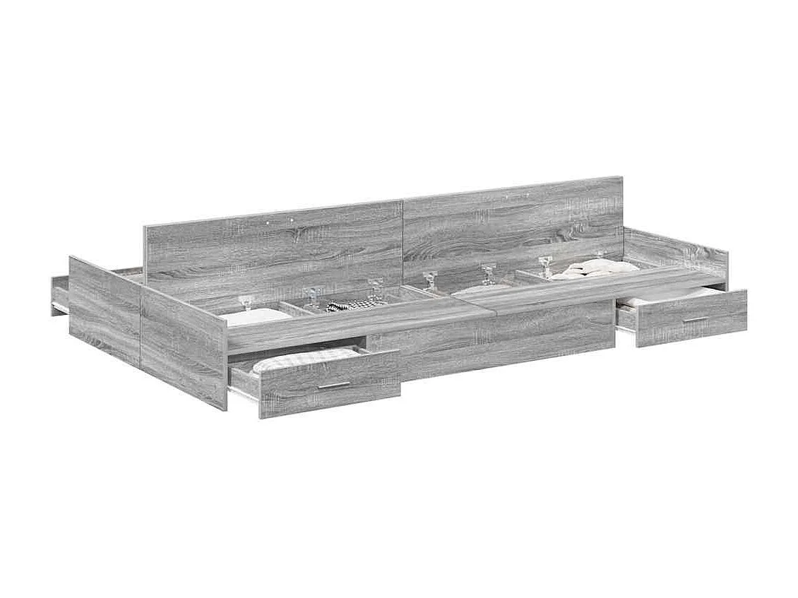 Sonoma grijs bedframe met opbergruimte 120 x 200 cm