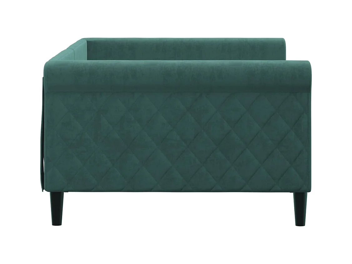 Lit de repos sans matelas vert foncé 100x200 cm velours