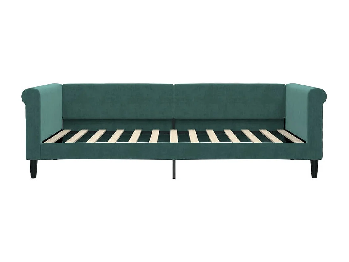 Divano letto senza materasso verde scuro 100x200 cm velluto