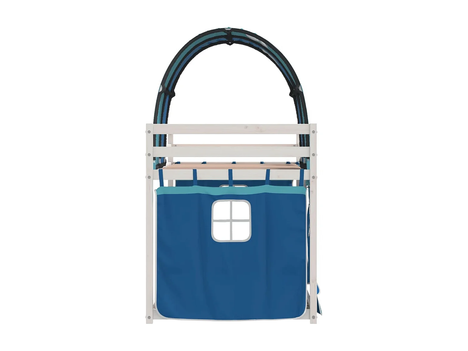 Stapelbed zonder matras blauw 80x200 cm massief grenenhout