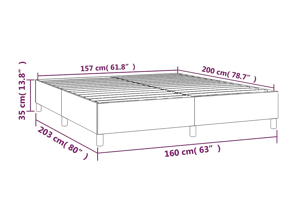 Bettgestell ohne Matratze dunkelgrau 160x200 cm Stoff