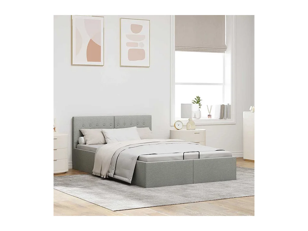 Hydraulischer Bettrahmen mit Stauraum ohne Matratze 140x200 cm