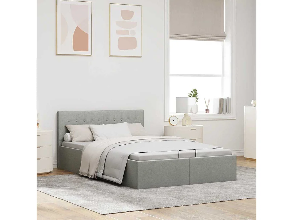 Hydraulischer Bettrahmen mit Stauraum ohne Matratze 140x200 cm