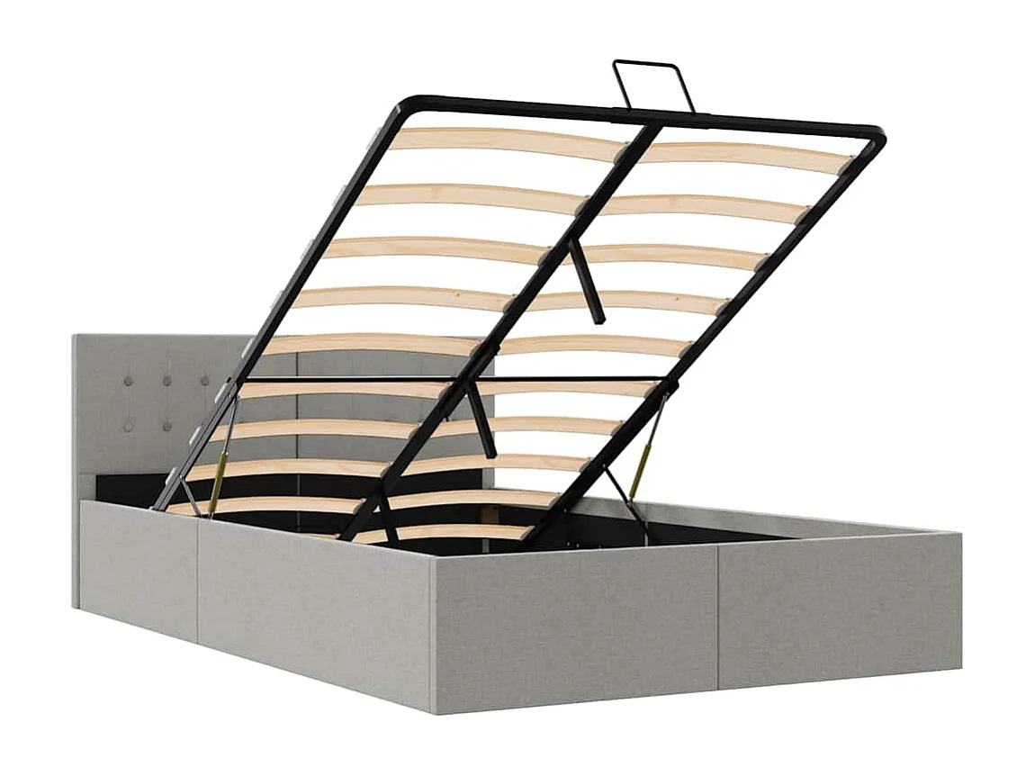 Hydraulischer Bettrahmen mit Stauraum ohne Matratze 140x200 cm