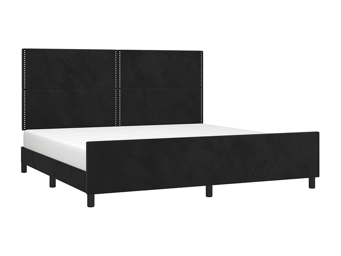 Cadre de lit sans matelas noir 200x200 cm velours
