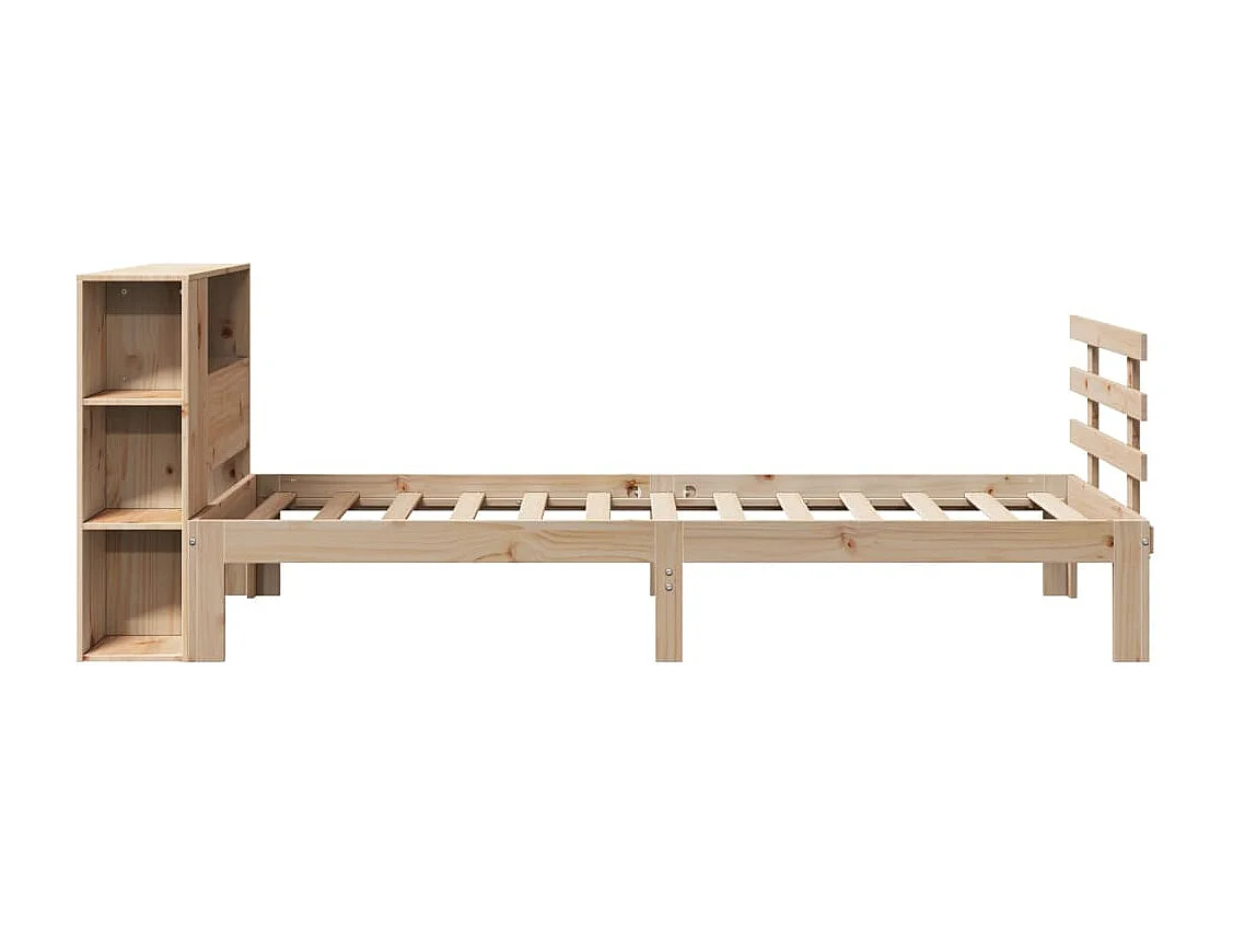 Bibliotheekbed zonder matras 75x190 cm massief grenenhout