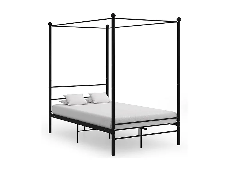 Hemelbedframe zonder matras zwart metaal 120x200 cm