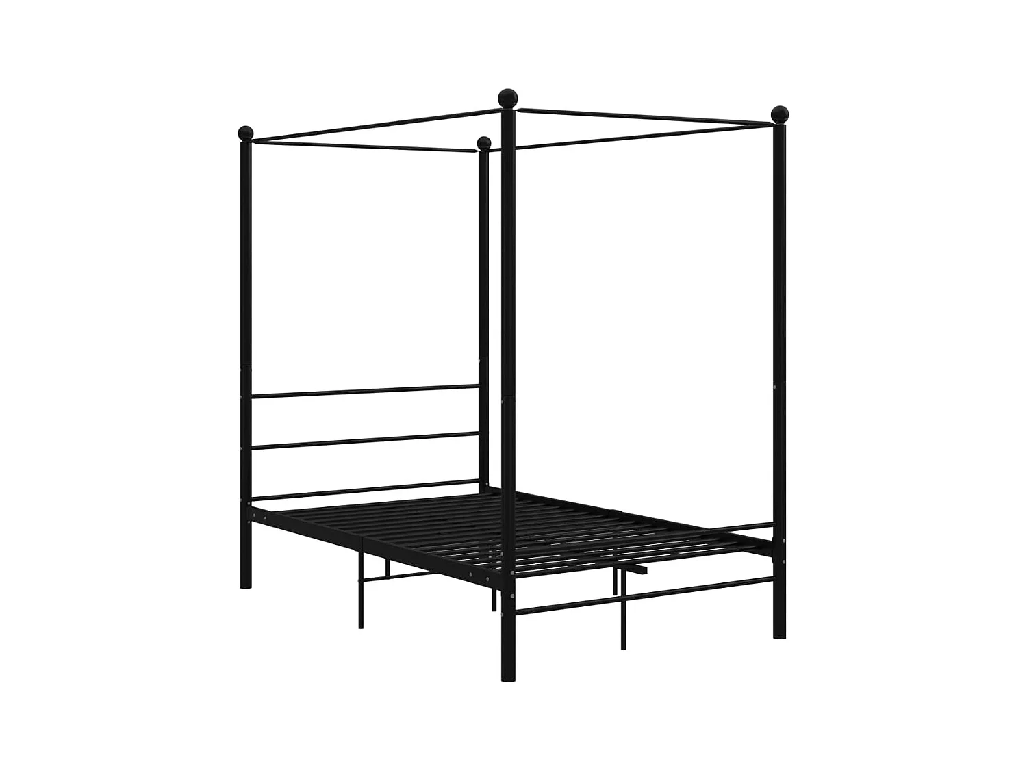 Hemelbedframe zonder matras zwart metaal 120x200 cm