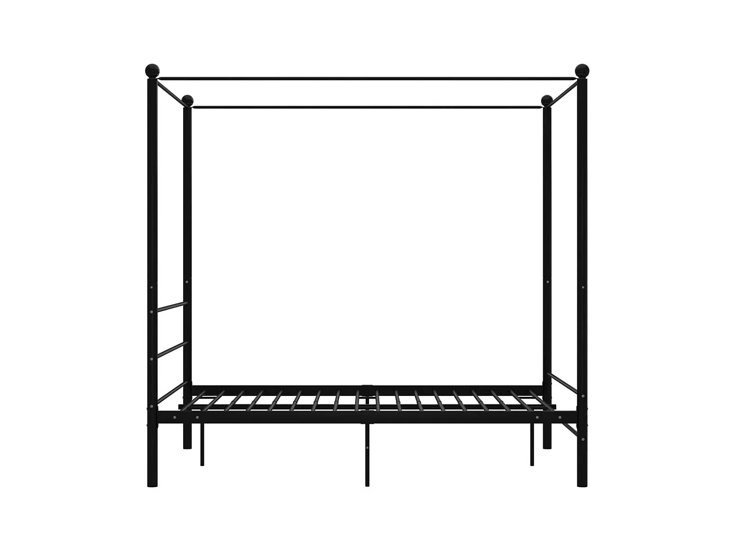 Hemelbedframe zonder matras zwart metaal 120x200 cm