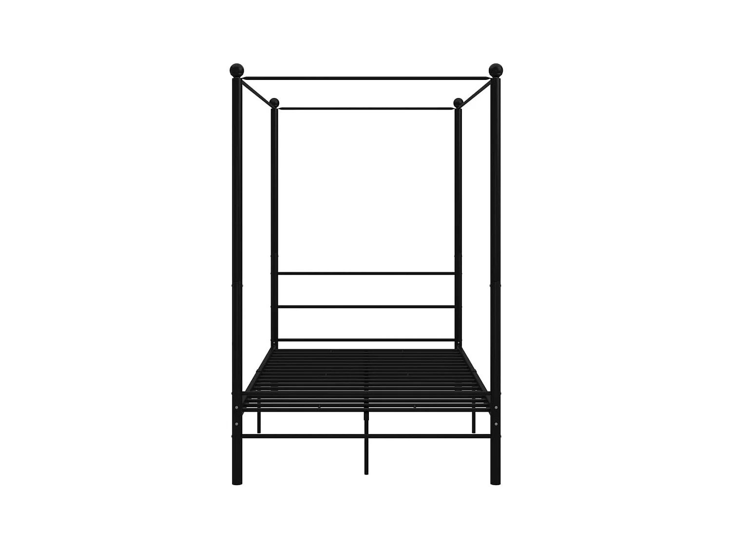 Hemelbedframe zonder matras zwart metaal 120x200 cm