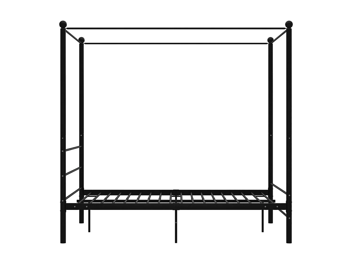 Struttura letto a baldacchino senza materasso in metallo nero 120x200 cm