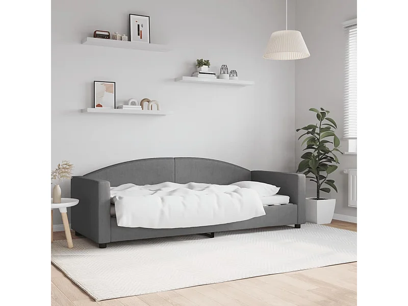 Divano letto senza materasso grigio scuro 80x200 cm tessuto