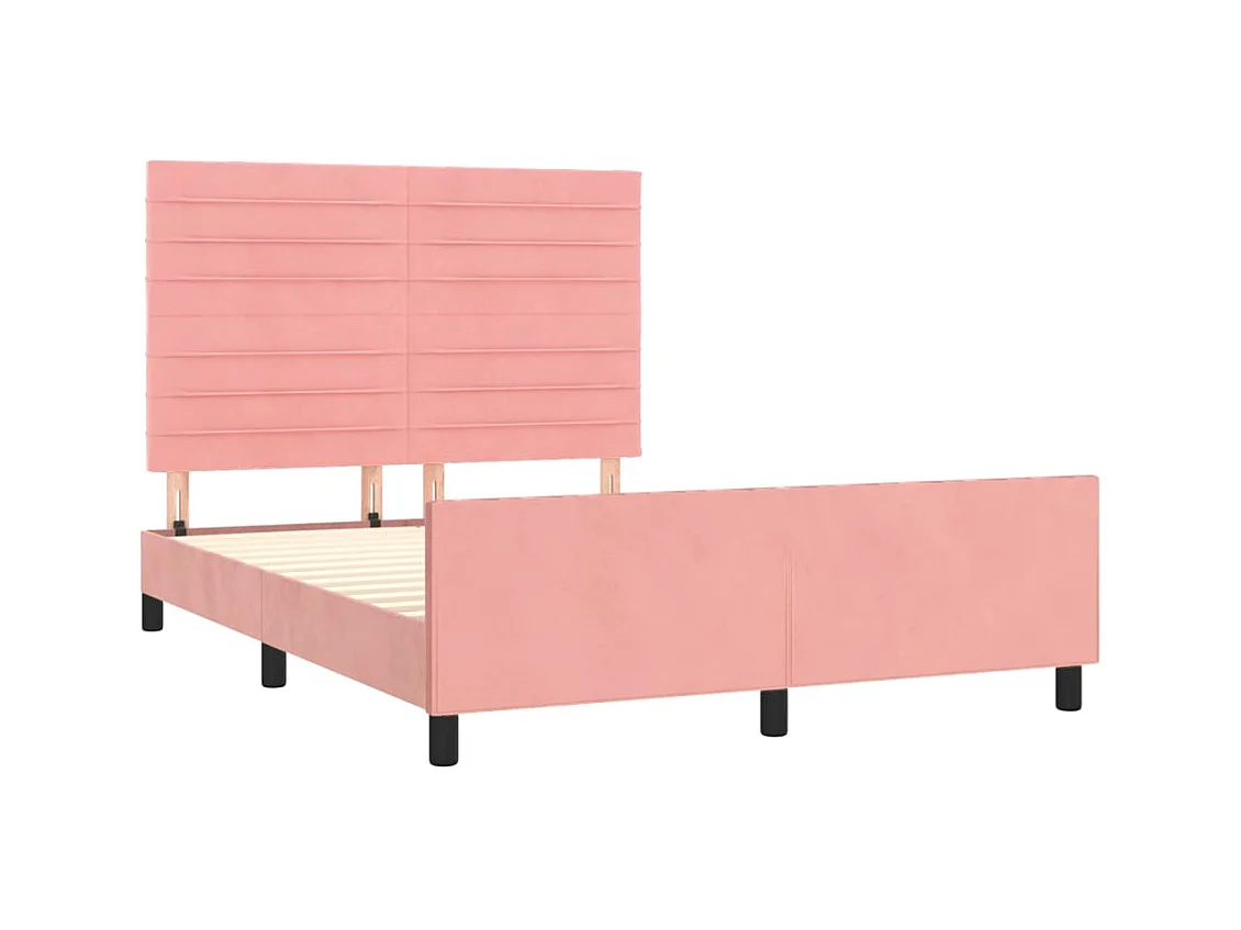 Bedframe zonder matras roze 140x200 cm fluweel