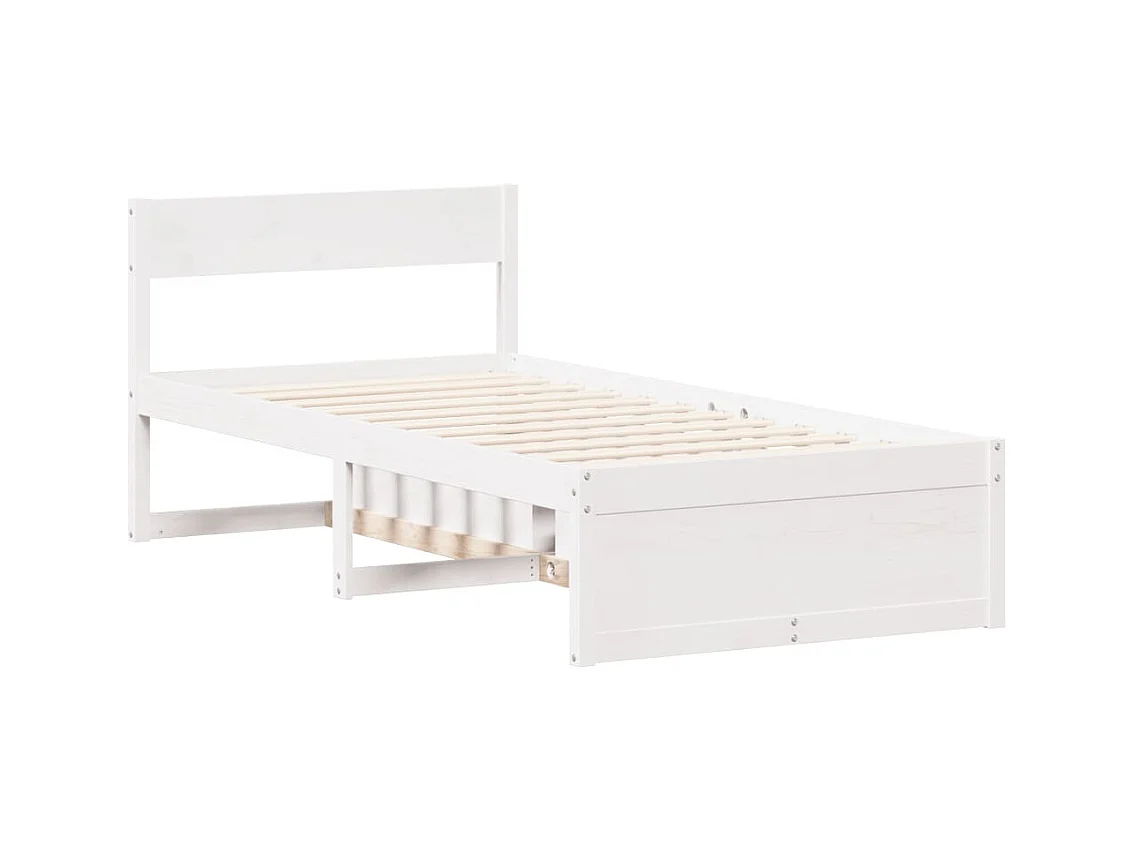 Cadre de lit sans matelas blanc 90x200 cm bois de pin massif