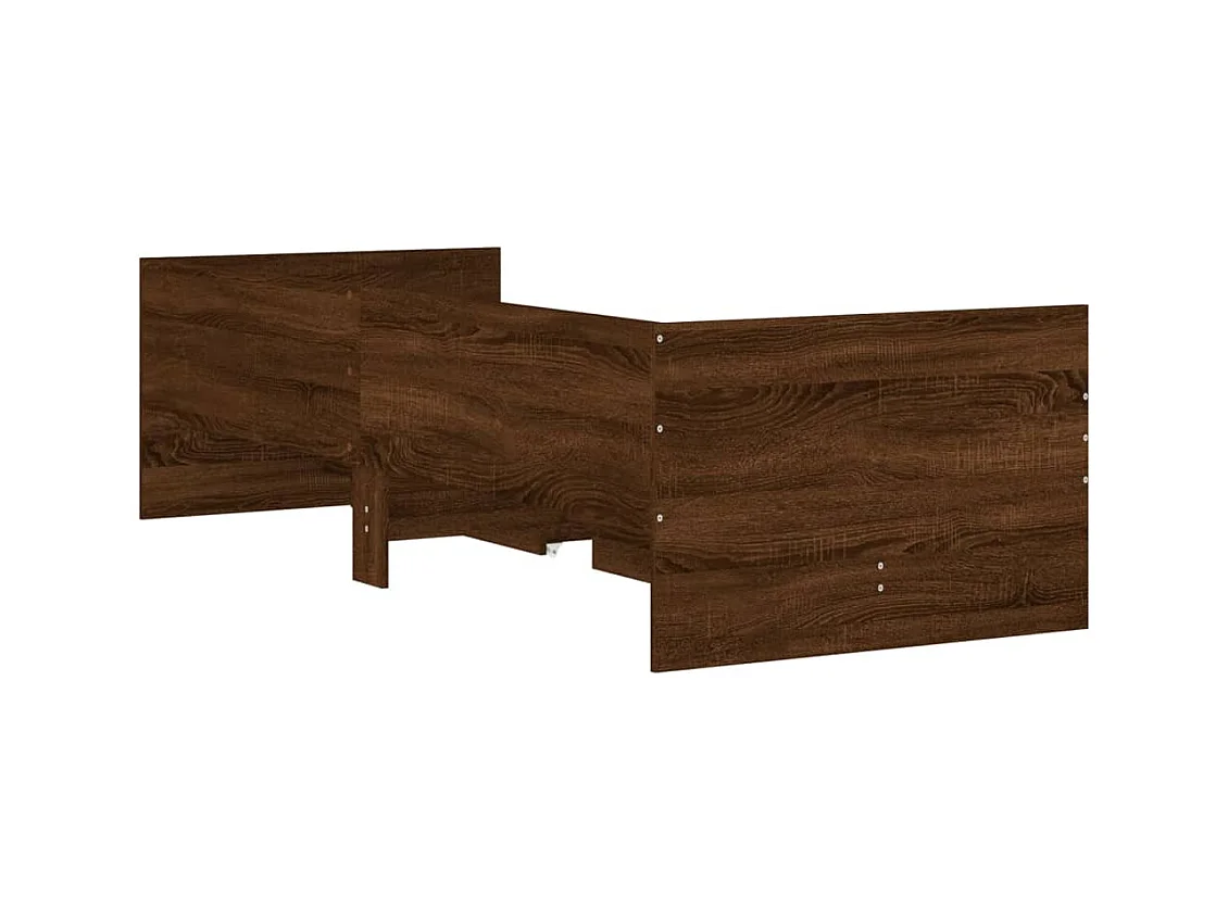 Bedframe zonder matras bruin eiken 75x190 cm