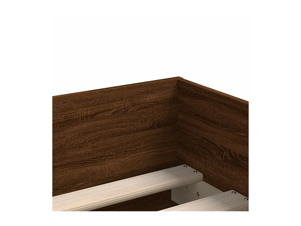 Bedframe zonder matras bruin eiken 75x190 cm