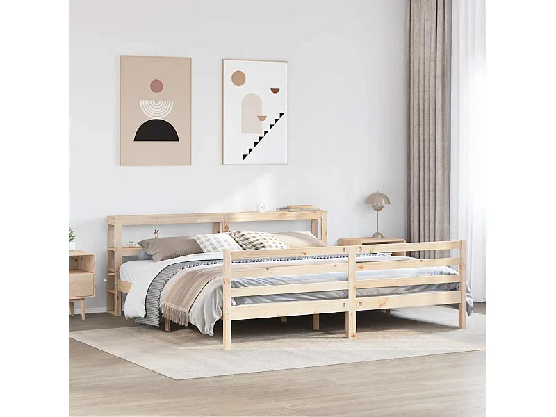 Estructura de cama sin colchón 200x200 cm madera maciza de pino