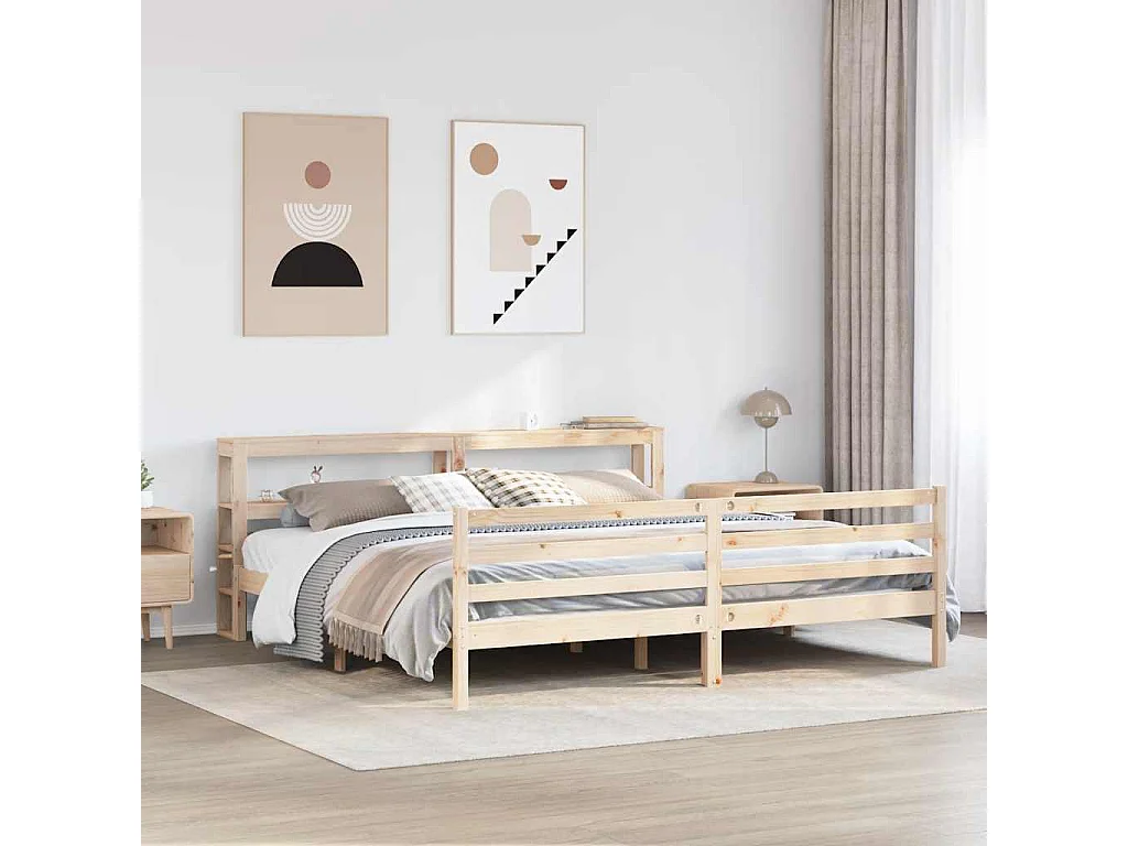 Bedframe zonder matras 200x200 cm massief grenenhout