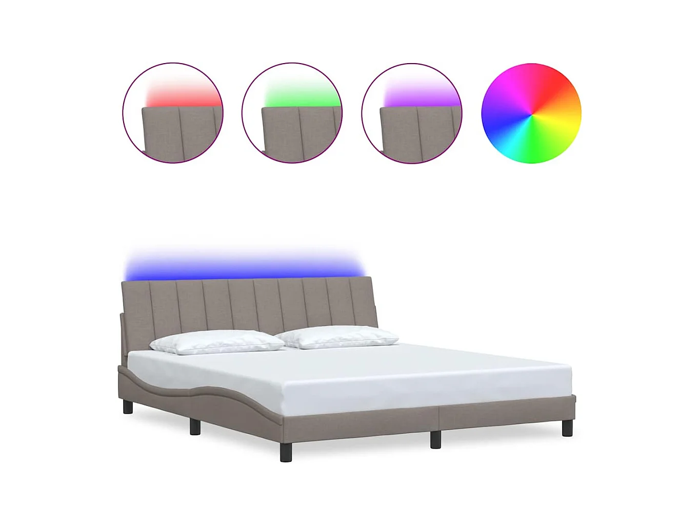 Bettgestell ohne Matratze taupe 180x200 cm Stoff