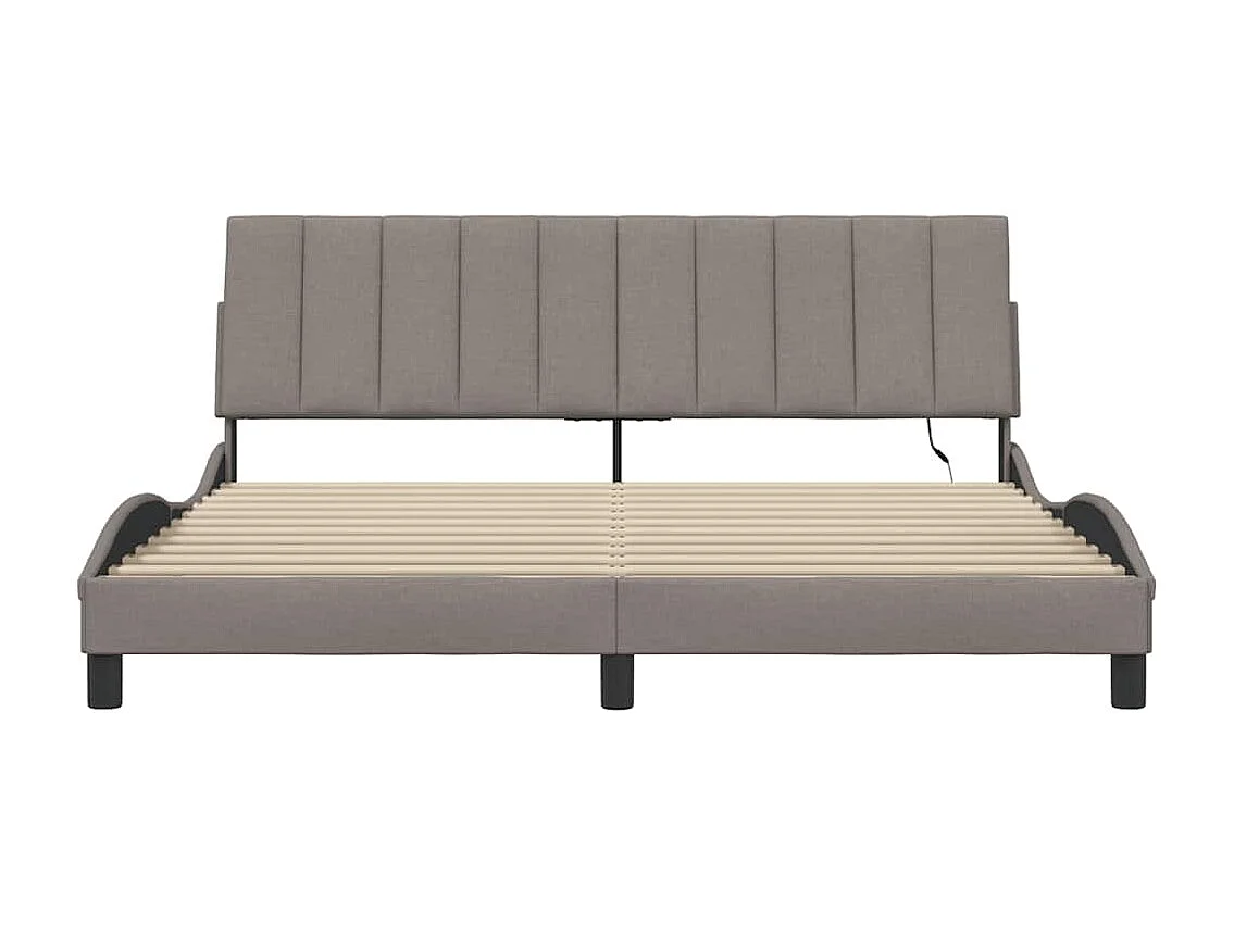 Bettgestell ohne Matratze taupe 180x200 cm Stoff