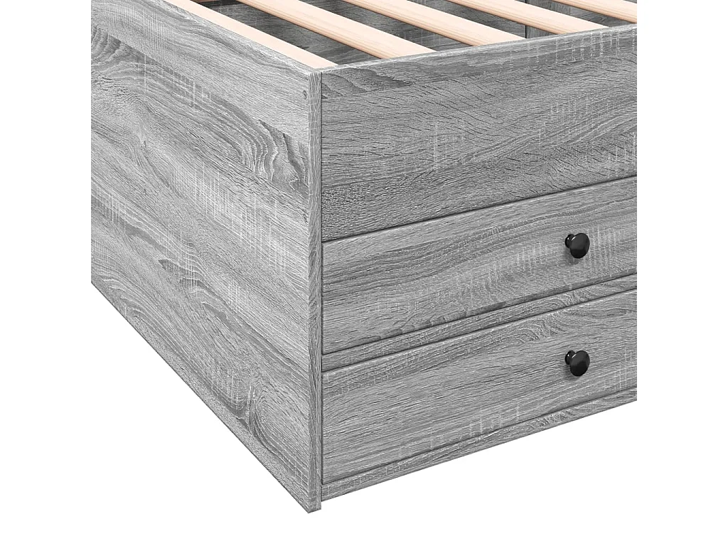 Cama de día con cajones sin colchón Sonoma gris 90x190 cm