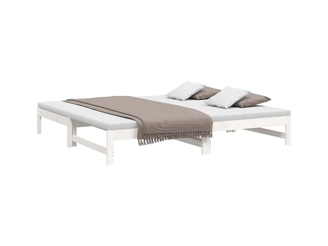 Letto scorrevole senza materasso bianco 2x(100x200) cm