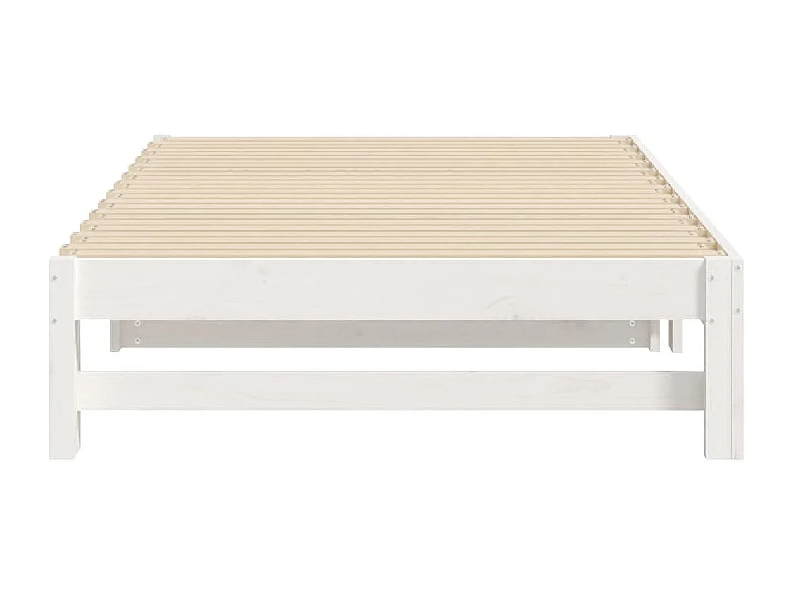 Letto scorrevole senza materasso bianco 2x(100x200) cm