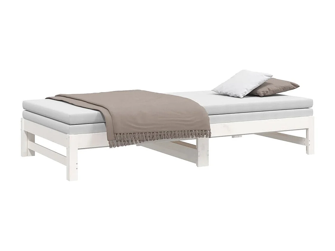 Schuifbed zonder matras wit 2x(100x200) cm