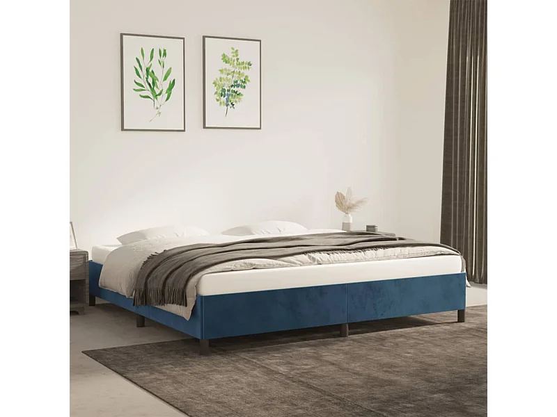 Bedframe zonder matras donkerblauw 200x200 cm fluweel
