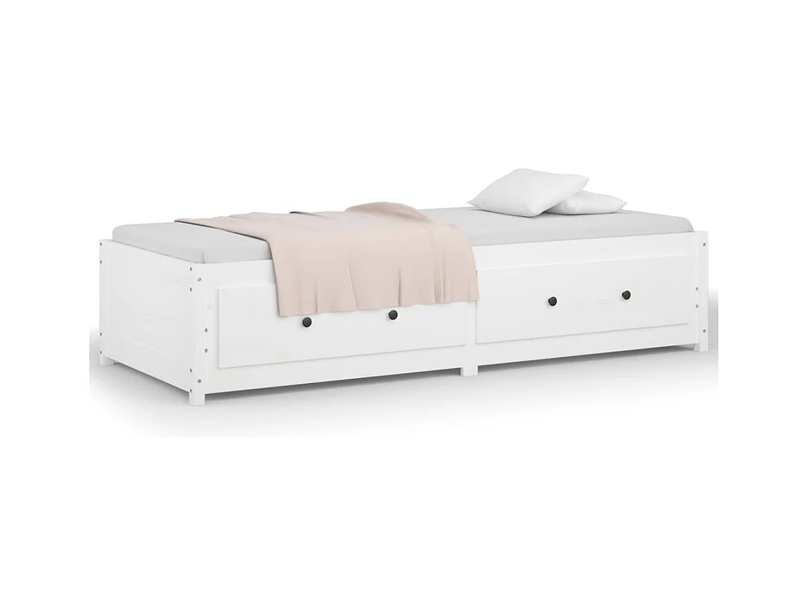 Dagbed zonder matras wit 90x190 cm massief grenenhout