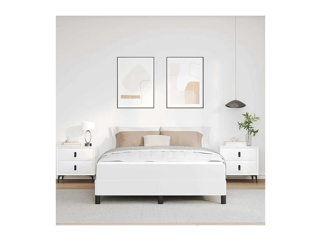 Bed met matras Zuiver wit 140 x 200 cm Kunstleer