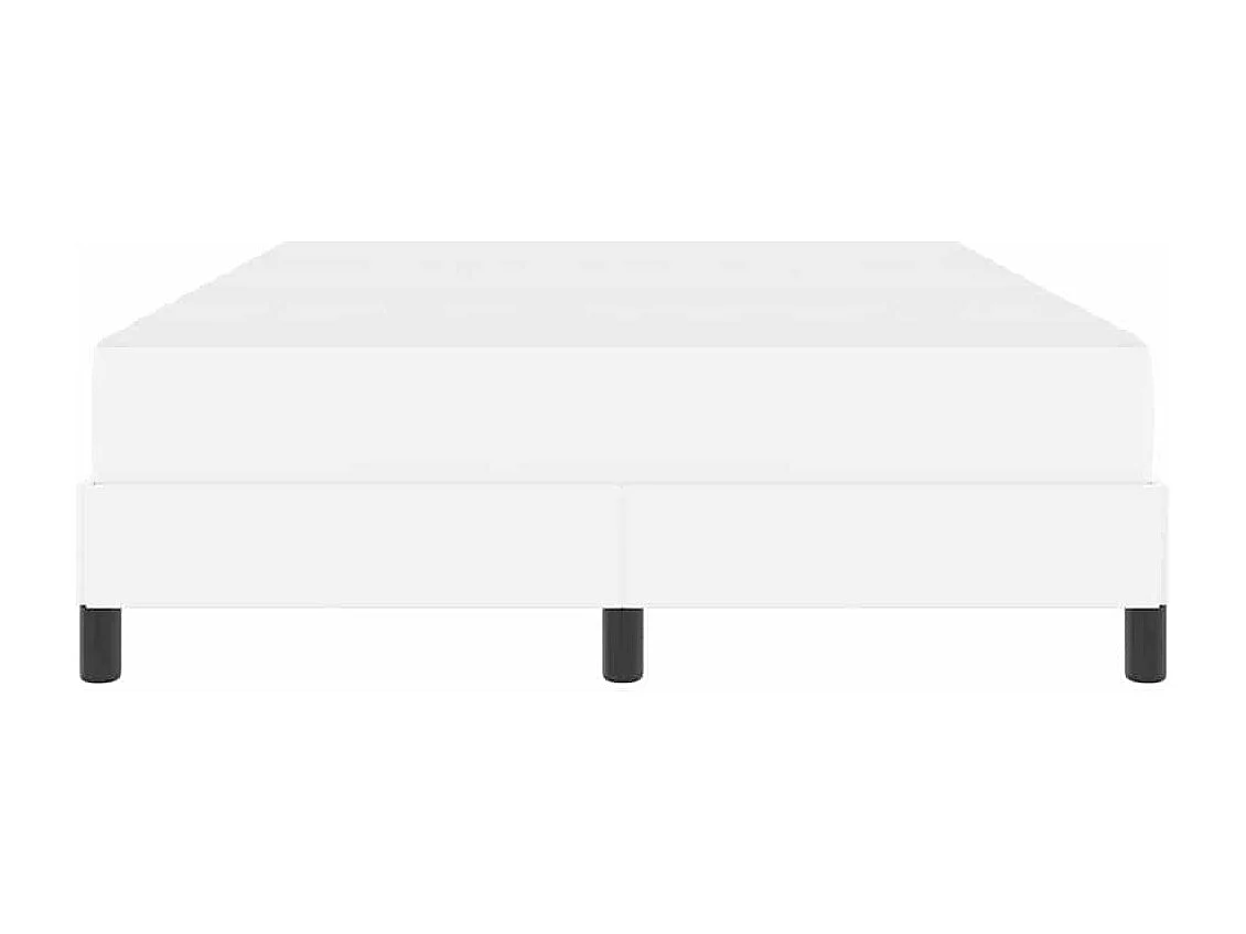 Lit avec matelas Blanc pur 140 x 200 cm Faux cuir