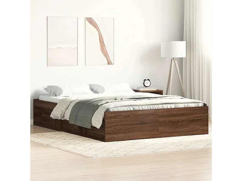 Cadre de lit sans matelas chêne marron 120x190 cm