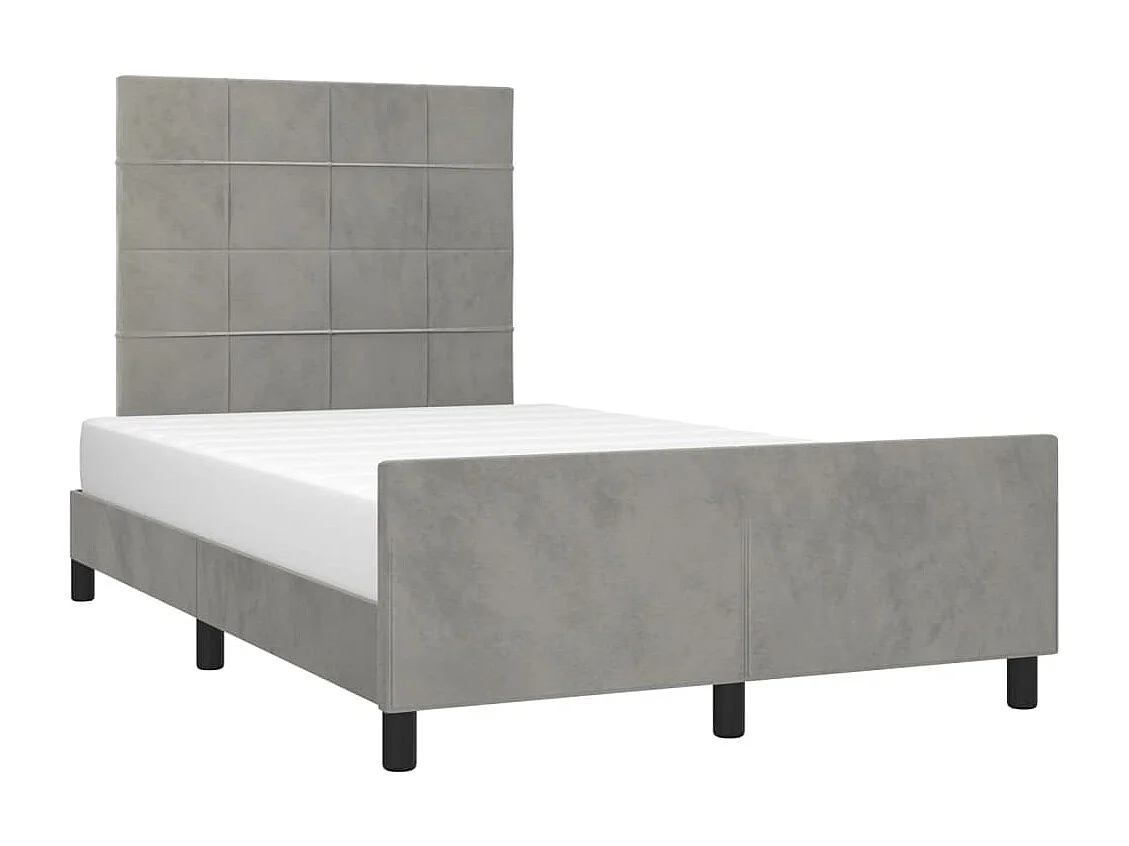 Estructura de cama sin colchón gris claro 120x190 cm terciopelo