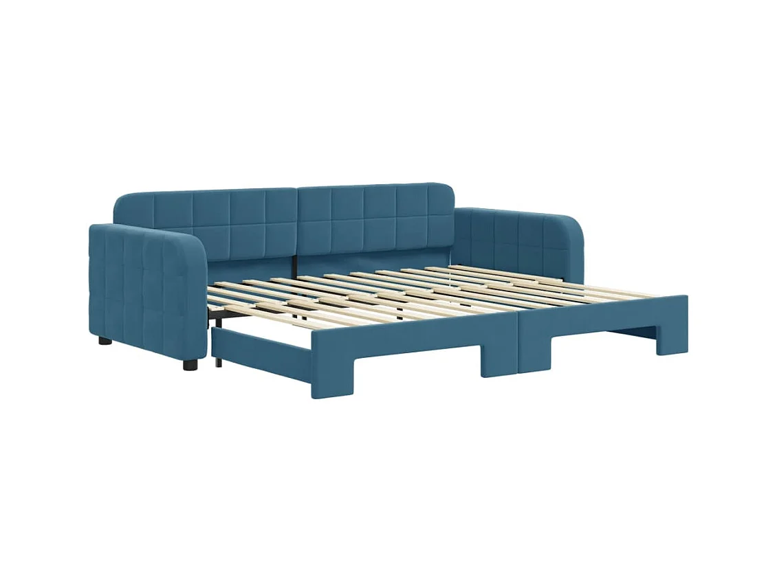 Divano letto con letto estraibile senza materasso blu 90x200 cm